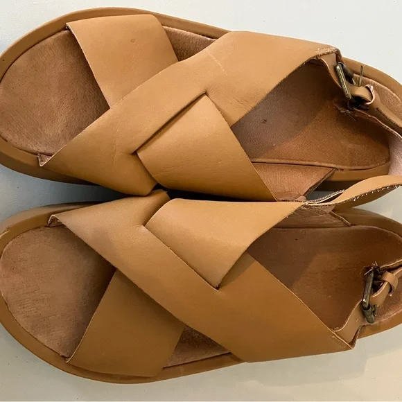 Madewell Maeva Flatform Sandal in oiled vachetta leather. Size 10 - Picture 1 of 5